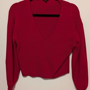 Dynamite Deep Red V-Neck Sweater